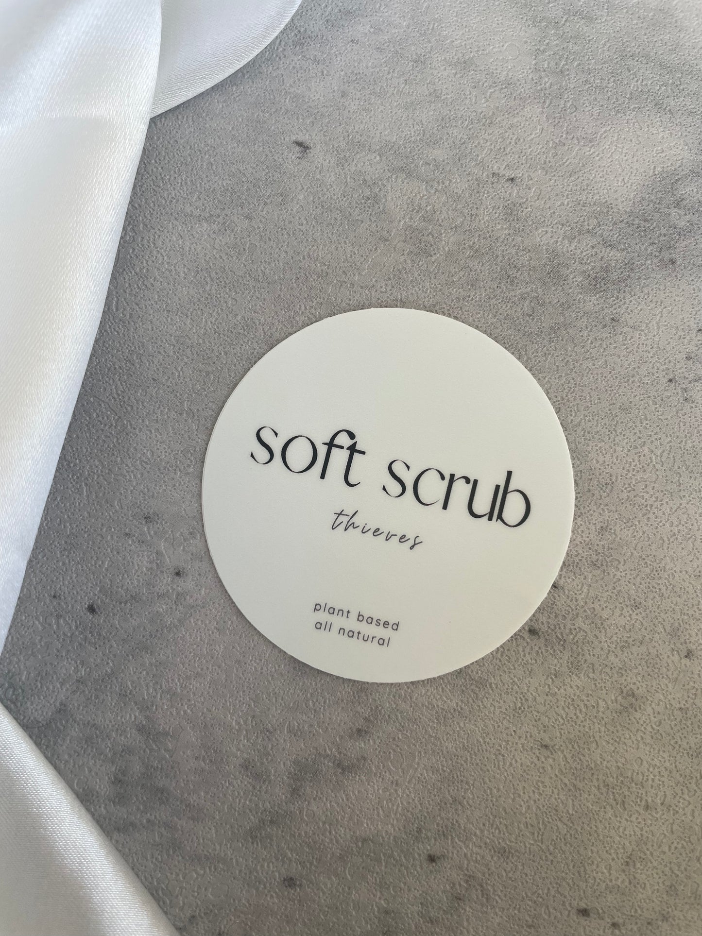 Thieves Soft Scrub Round Label Only || Waterproof Dishwasher Safe Premium Vinyl Label